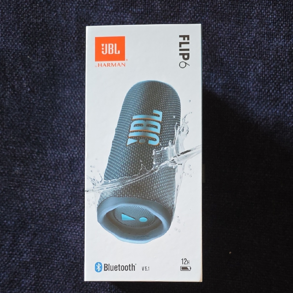 JBL Flip 6 Portable Bluetooth Speaker - Light Blue and Teal Accents